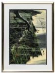 Ray Bradbury Personally Owned Art -- Limited Edition California Coastal Landscape Silkscreen by Eyvind Earle Titled From Out of The Sea