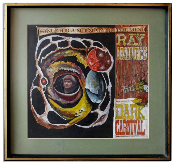 Ray Bradbury Personally Owned Original Cover Art for the 1969 Album ''Ray Bradbury's Dark Carnival''