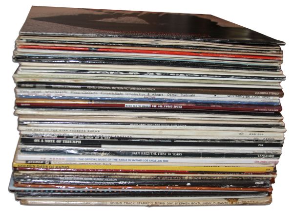 Ray Bradbury Collection of 70+ LPs -- Including ''A Star is Born'', ''Cats'', ''Ragtime'', ''Yentl'' & Psycho'' -- LPs Have Not Been Played But Appear Near Fine -- With COA From Estate