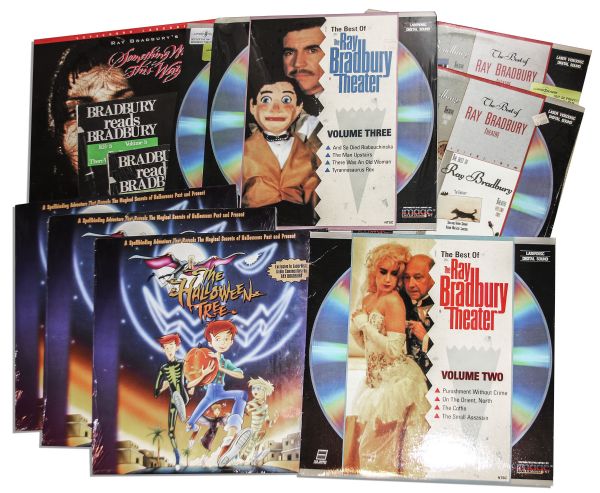 Ray Bradbury Personally Owned Lot of 11 Laser Discs All Containing His Stories -- Discs Have Not Been Played But Appear Near Fine -- With COA From Estate