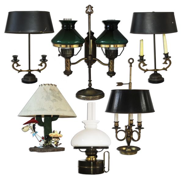 Ray Bradbury Personally Owned Set of Six Lamps From His Home -- All in Working Condition
