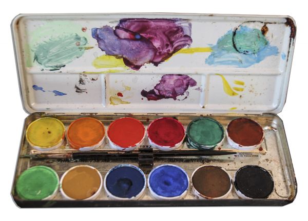 Ray Bradbury's Paint & Brushes That He Used to Paint -- Bradbury Enjoyed Painting Throughout His Life