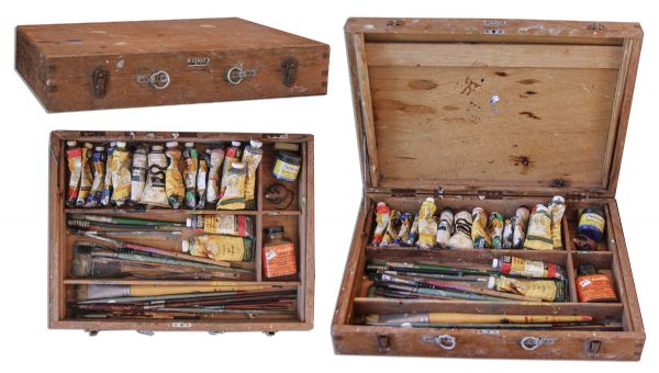 Ray Bradbury Set of Oil Paints & Brushes Which He Personally Used to Paint