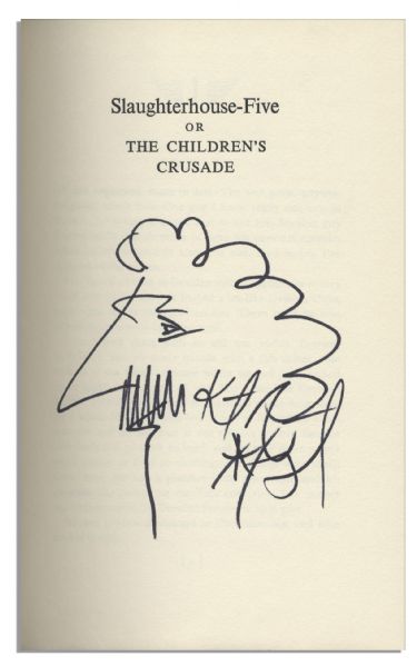 Kurt Vonnegut ''Slaughterhouse-Five'' First Edition Signed With Self-Portrait Sketch