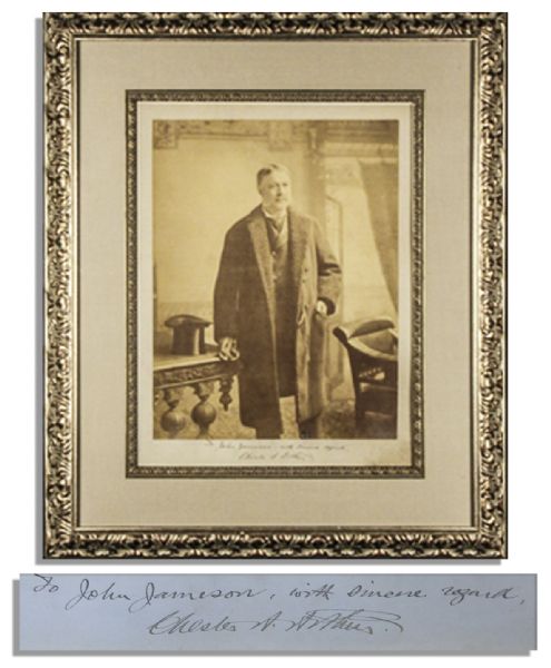 President Chester Arthur Signed Photo -- Rare & Oversized Measuring 16'' x 21''