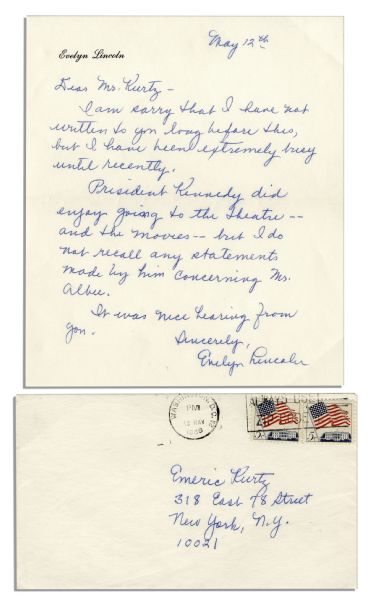 Four Letters by JFK's Secretary Evelyn Lincoln -- ''...He never had any fear...He had confidence in the American people...'' & on Nixon: ''...same dirty tricky tactics he used in the White House...''