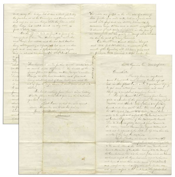 Civil War Letter, Chronicling Sherman's March -- ''...our brigade...proceeded to give them a few 'pointed instructions' in skirmishing...'' & ''...passed Marietta and Atlanta...partially burned...''