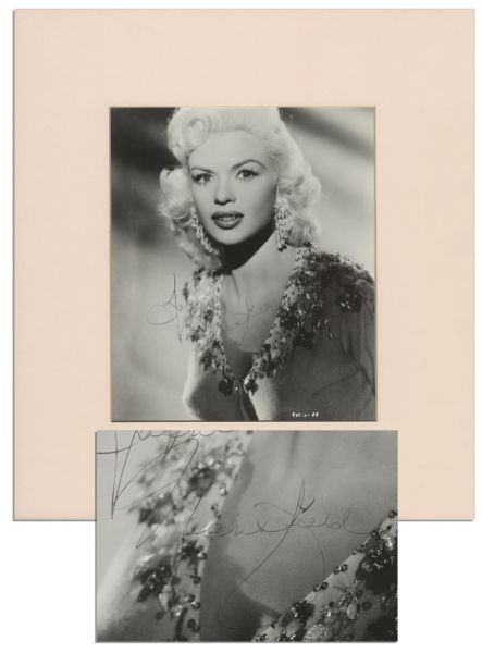 Jayne Mansfield Photo Signed -- Matted to 12.75'' x 14''