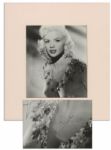 Jayne Mansfield Photo Signed -- Matted to 12.75 x 14
