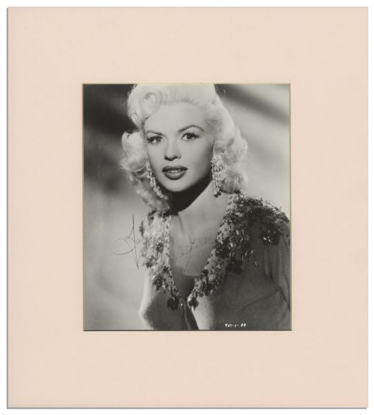 Jayne Mansfield Photo Signed -- Matted to 12.75'' x 14''