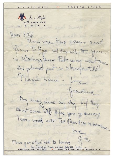Two Rose Kennedy Autograph Letters Signed -- Rose Writes to Ethel Kennedy & Also Her Maid