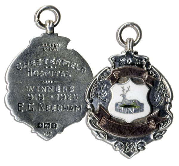 Ernest Needham Silver Football Medal From a 1919-1920 Tournament