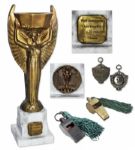 FIFA Jules Rimet World Cup Trophy Bestowed Upon a British Referee in 1950 -- Together With the Referees Game-Used Memorabilia, Including Two Whistles Instrumental to the Final Match