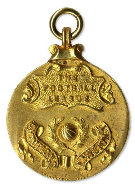 ''Football League'' Gold Championship Medal Awarded to Middlesbrough F.C. Player Steve Vickers -- Awarded for 1994-95 First Division Championship