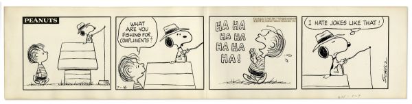 ''Peanuts'' Comic Strip Featuring Snoopy & Linus from 1973