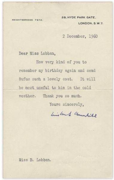 Wonderful Archive of Letters by Winston Churchill Regarding His Beloved Dog Rufus