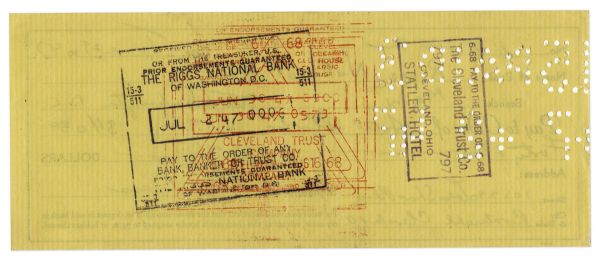 FBI Agent Eliot Ness Signed Check -- Rare