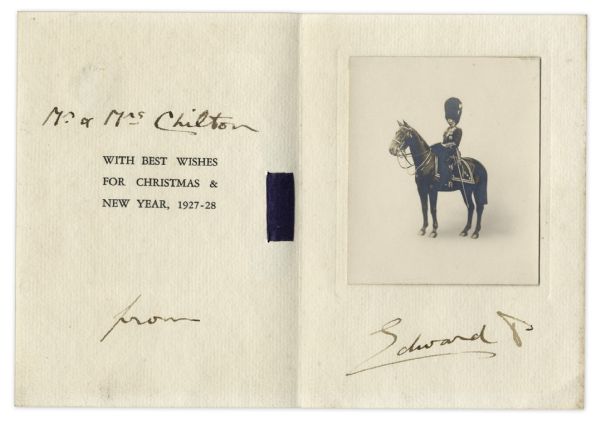 Prince Edward VIII Signed Christmas Card From 1927