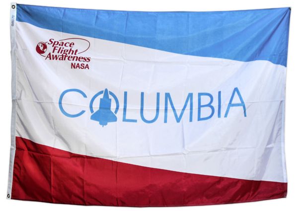 Large Commemorative Columbia Space Shuttle Flag -- Fine