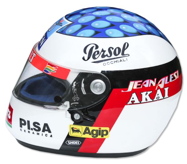 Jean Alesi Race-Worn Helmet -- From 1997 Formula One Season