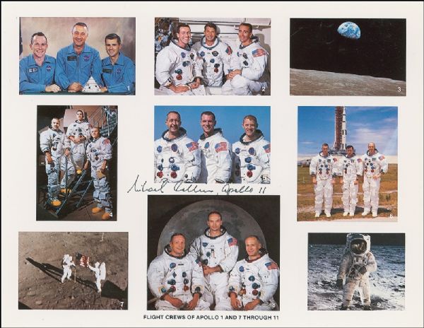 Michael Collins Signed Composite Photo of Apollo Flights -- ''Michael Collins, Apollo 11''