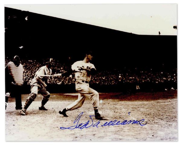Ted Williams Glossy 10'' x 8'' Signed Photo -- Near Fine