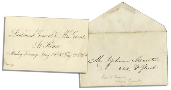 Ulysses S. Grant Dinner Invitation to Three Separate Dinners Hosted by Him and His Wife -- Invitation Has Typographical Error However!