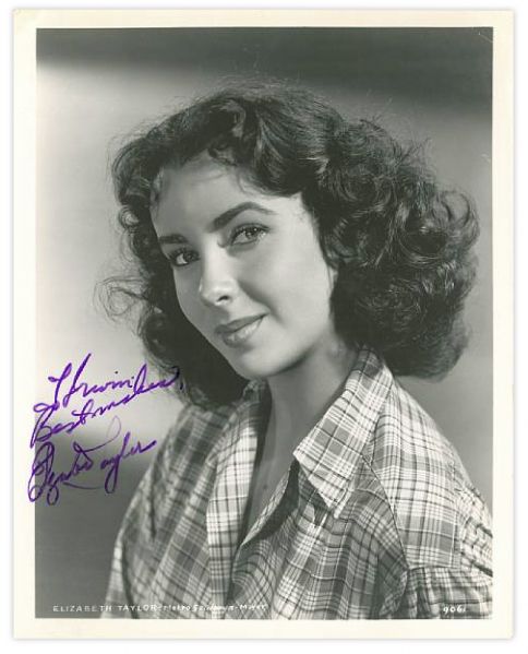 Elizabeth Taylor Signed 8'' x 10'' Beautiful Photo -- Signed in Violet Ink to Match Her Eyes