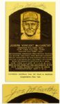 Joe McCarthy Signed Postcard of His HOF Plaque -- 5.5 x 3.5 -- Near Fine -- With PSA/DNA COA