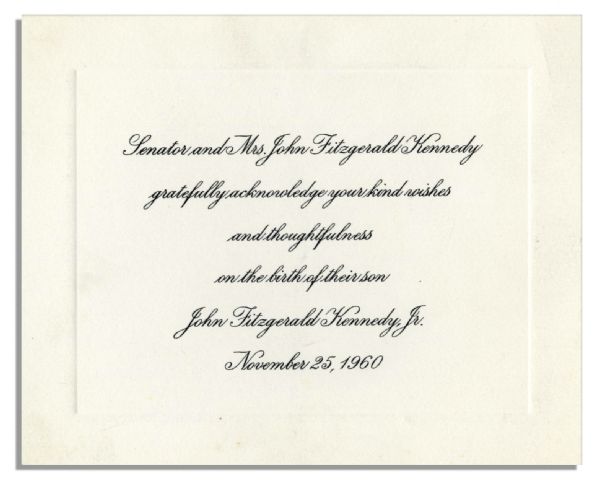 1960 Birth Announcement of John F. Kennedy Jr.