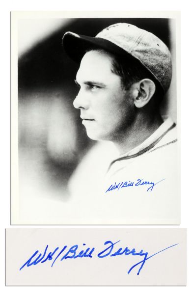 Baseball Legend William ''Bill'' Harold Terry Signs ''WH/Bill Terry'' to a 8'' x 10'' Glossy Photo -- Fine