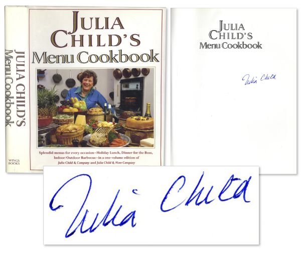 Julia Child Signed ''Julia Child's Menu Cookbook''