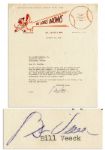 Hall of Famer Bill Veeck Signed Letter on St. Louis Browns Letterhead -- ...It is against our policy to release the players addresses... -- 1951