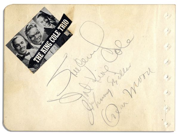 Nat King Cole Trio Autographs -- Plus Nine Additional Signatures of 1930's Jazz Legends