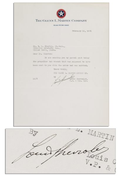 Chevrolet Motor Company Founder Louis Chevrolet Typed Letter Signed -- ''...We are sending you by parcel post today the propeller hub wrench...''