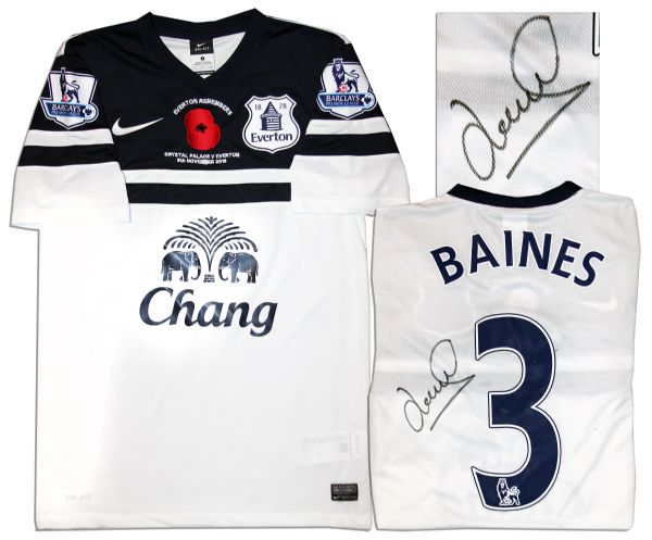 Lot Detail - Leighton Baines Match-Worn Everton Football Shirt Signed