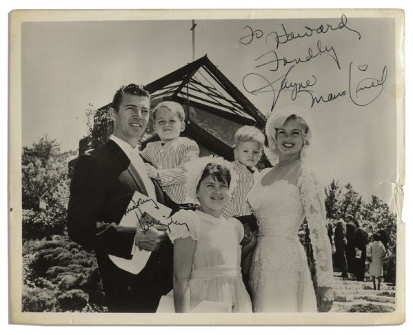 Janye Mansfield & Mickey Hargitay 10'' x 8'' Wedding Photo Signed