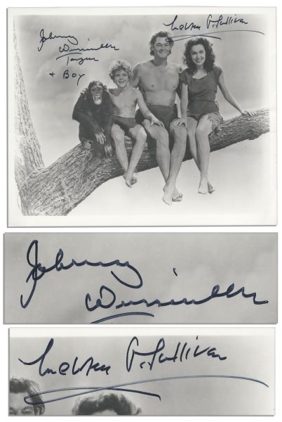 Johnny Weissmuller and Maureen O'Sullivan ''Tarzan'' Photo Signed