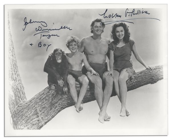Johnny Weissmuller and Maureen O'Sullivan ''Tarzan'' Photo Signed