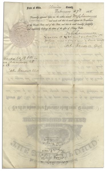 Rutherford B. Hayes Document Signed