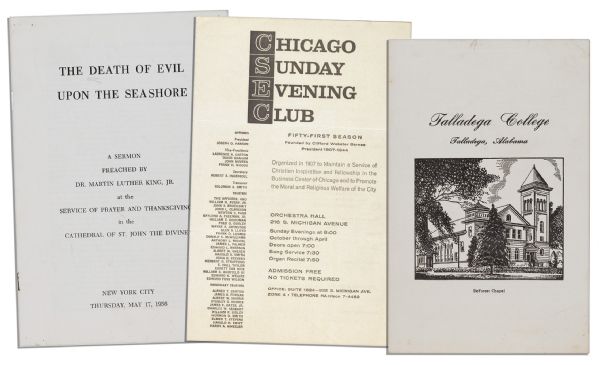 Printed Sermon Delivered by Martin Luther King, Jr. in 1956 -- With Two Additional Programs From Various Speaking Engagements