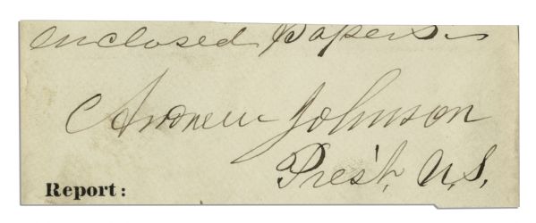 Andrew Johnson Clipped Signature as President