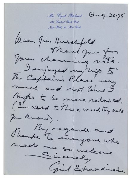 Letters by Alan Arkin & Eli Wallach Regarding Their Appearances on Captain Kangaroo