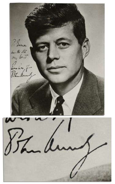 Senator John F. Kennedy Signed Photo -- Taken by the Acclaimed Photographer Philppe Halsman, Photo Appeared on Dustjacket for ''Profiles in Courage'' -- With PSA/DNA