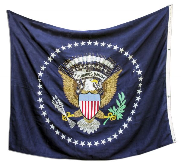 Presidential Flag From the Truman Administration Used for Presidential Parades in 1948 -- Grand Cloth Flag in Full Color Measures 75'' x 59''