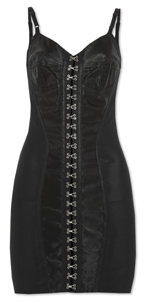 Stunning Victoria Beckham Owned Dolce & Gabbana Black Satin-Twill & Stretch-Crepe Mini Dress