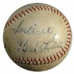 Babe Ruth Signed Baseball -- Sincerely / Babe Ruth -- With JSA LOA