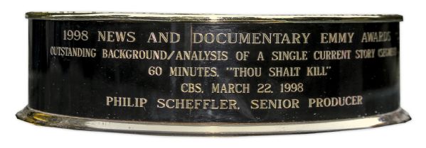 ''60 Minutes'' Emmy Award From 1998 -- Won by The Television Program ''60 Minutes'' for Outstanding Background/Analysis of a Single Current Story