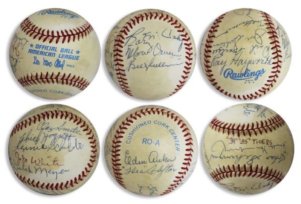 1934-35 Detroit Tigers Signed Baseball -- Team Won Back to Back Pennants Those Years & Won The World Series in 1935 -- Signed by Hank Greenberg, Charles Gehringer & More