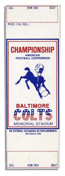 Baltimore Colts 1970 AFC Championship Ticket
